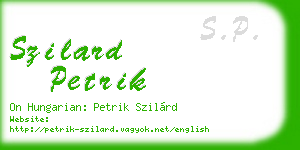 szilard petrik business card