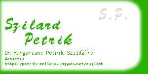 szilard petrik business card